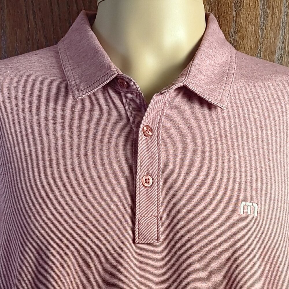 TRAVIS MATHEW MENS GOLF POLO SHIRT - XXL - RED - Picture 3 of 4